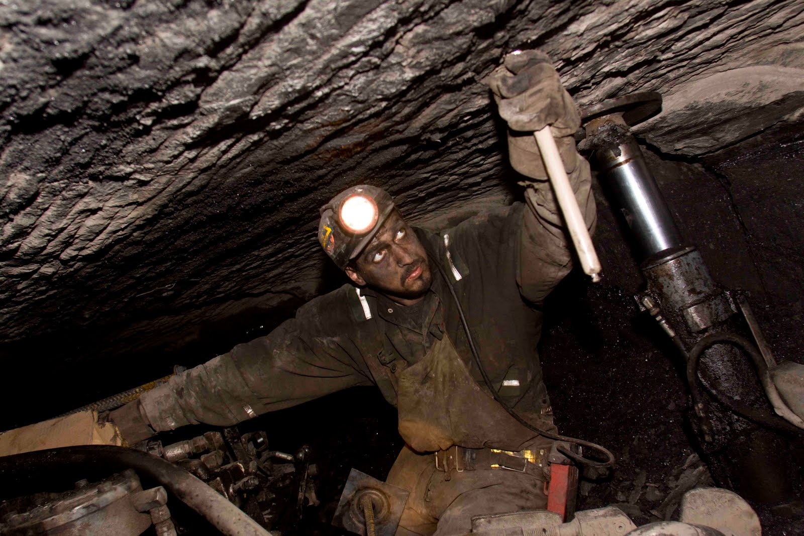 Miner in a coal mine